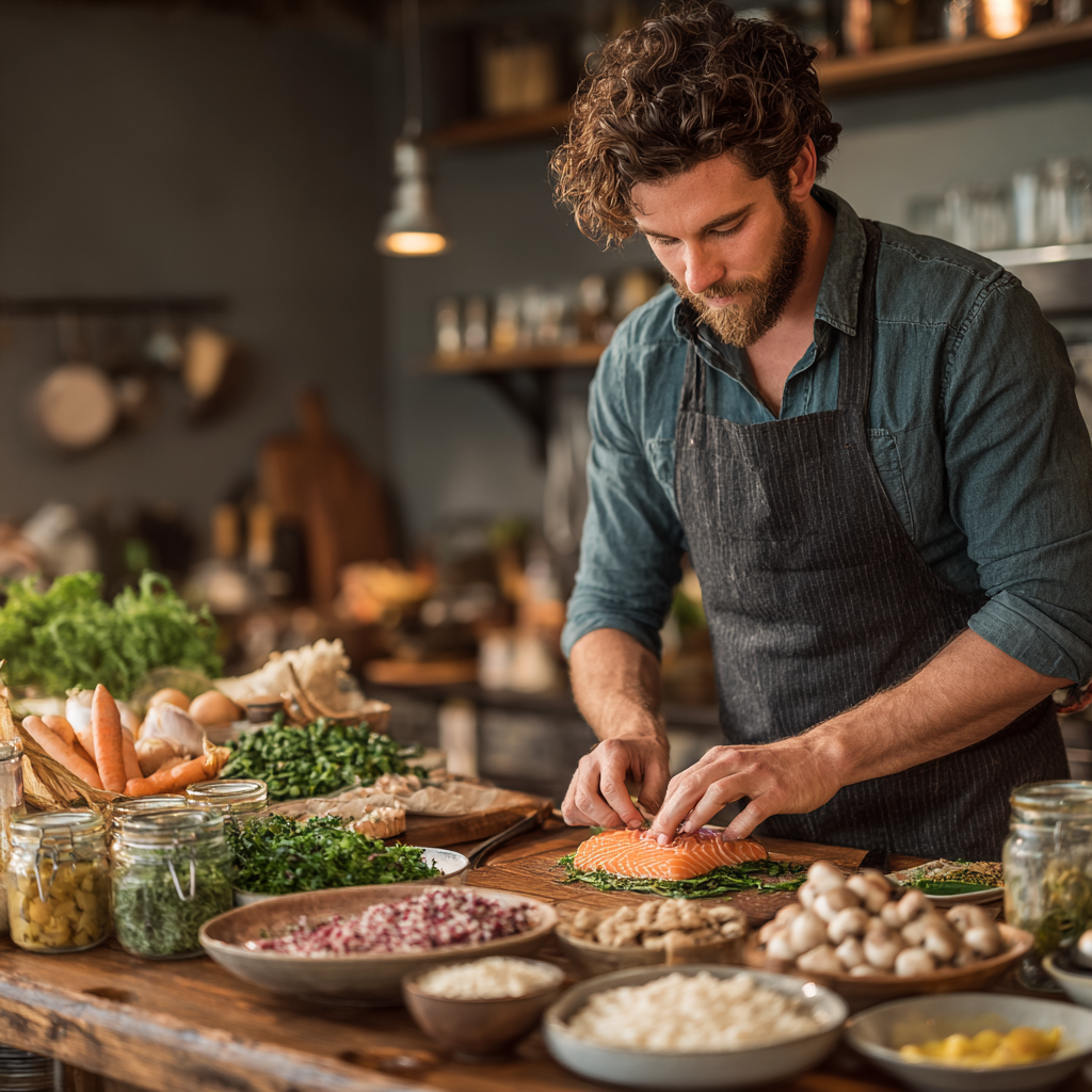 Різноманітні свіжі продукти та збалансоване харчування